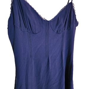 Womens Aritzia Wilfred Blue Mini Dress with Lace Details size Medium